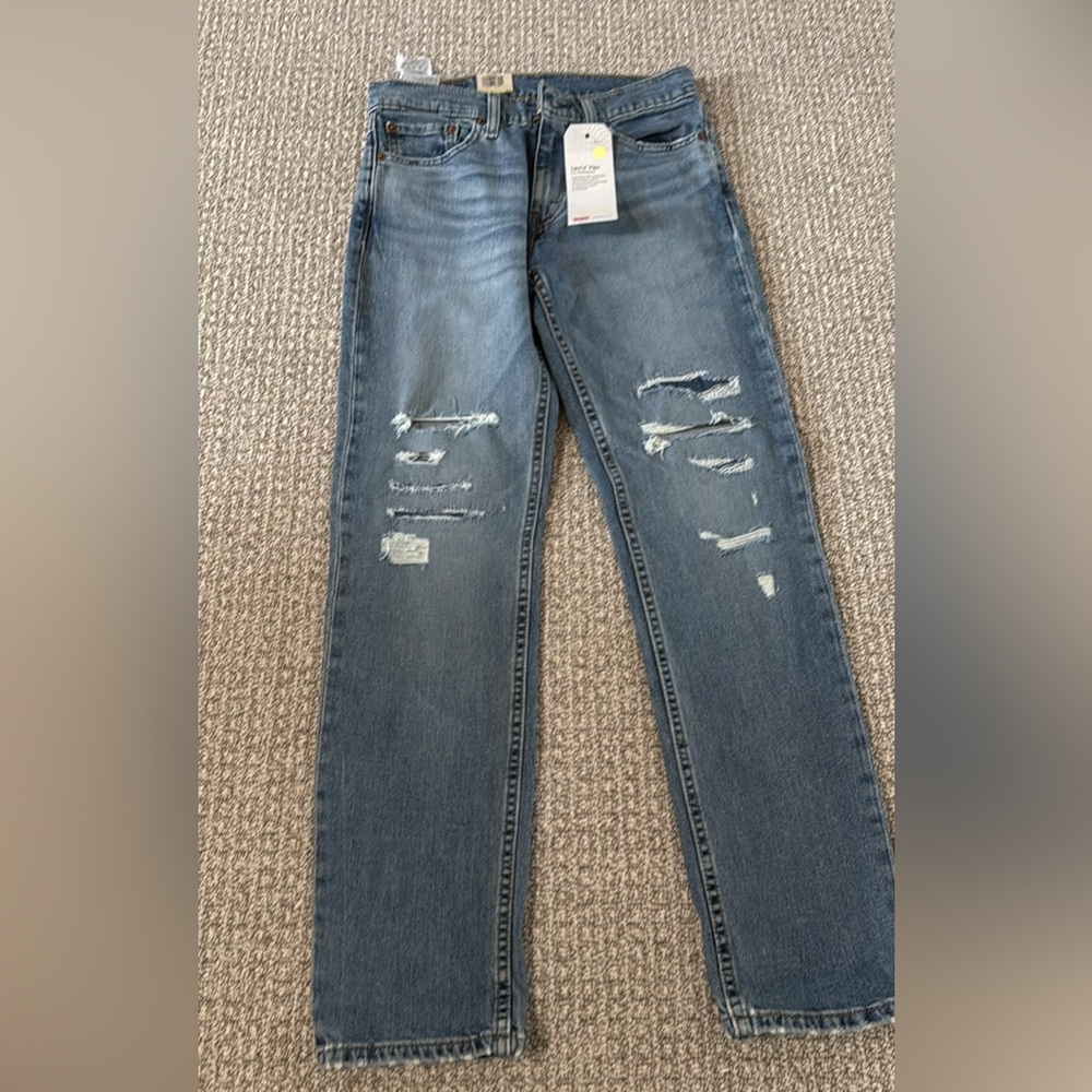 New Levi's Flex men 511 Slim Stretch Jeans 29x30 Ripped Distressed